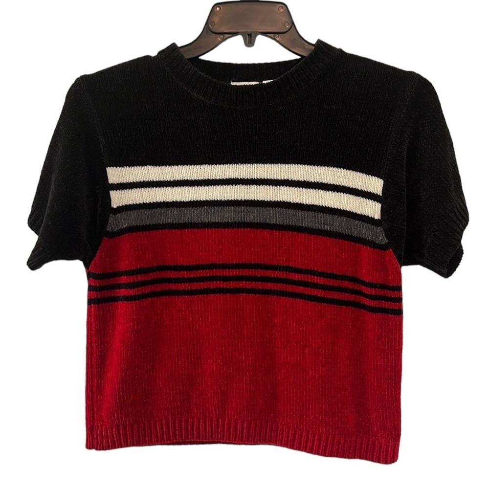 Vintage 90’s New Moves Acrylic Stripes Crop Sweater Top